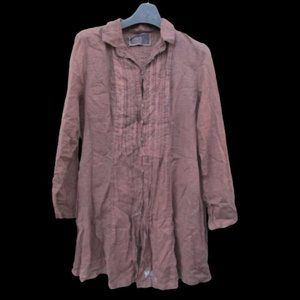 44 ANNETTE Gortz Brown Woven Cotton Lagenlook TOP